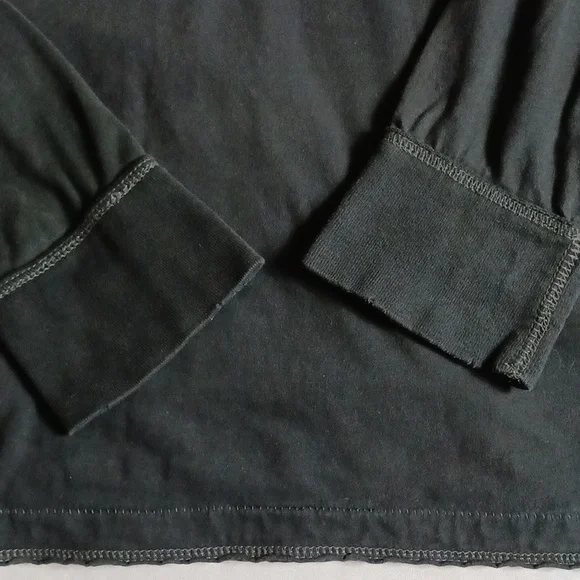 Aeropostale Faded Black Henley Long Sleeve Shirt Y2K Grunge Punk Size L - Picture 6 of 8